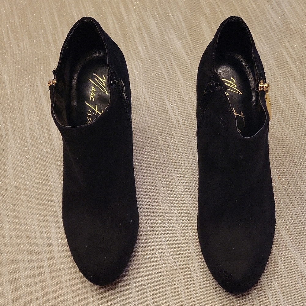 Marc Fisher Sleek Black Ankle Booties with Side Zipper
